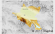 Physical 3D Map of Sofija, lighten, desaturated
