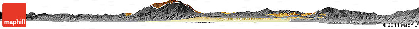 Physical Horizon Map of Sofija, darken, desaturated