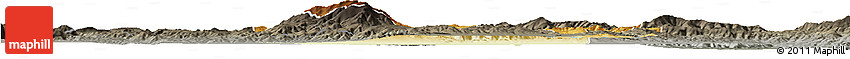 Physical Horizon Map of Sofija, darken, semi-desaturated