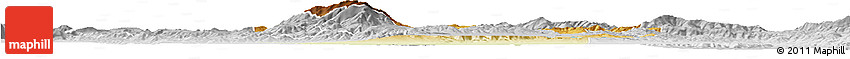 Physical Horizon Map of Sofija, lighten, desaturated