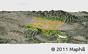 Satellite Panoramic Map of Sofija, semi-desaturated