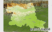 Physical 3D Map of Stara Zagora, darken