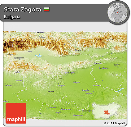 Physical 3D Map of Stara Zagora