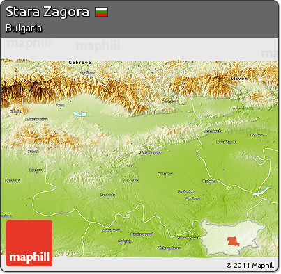 Physical 3D Map of Stara Zagora