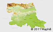 Physical 3D Map of Stara Zagora, single color outside