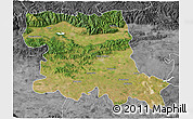Satellite 3D Map of Stara Zagora, desaturated
