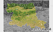 Satellite 3D Map of Stara Zagora, desaturated