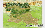 Satellite 3D Map of Stara Zagora, physical outside