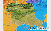 Satellite 3D Map of Stara Zagora, political outside