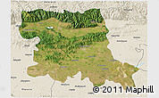 Satellite 3D Map of Stara Zagora, shaded relief outside