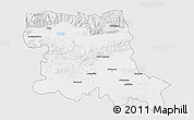 Silver Style 3D Map of Stara Zagora, single color outside
