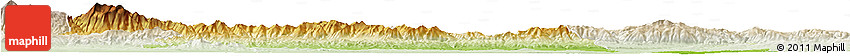Physical Horizon Map of Stara Zagora, lighten