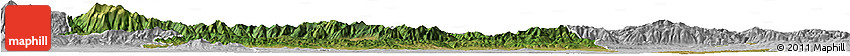 Satellite Horizon Map of Stara Zagora, lighten, desaturated
