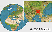 Satellite Location Map of Stara Zagora, within the entire country