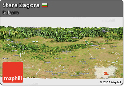 Satellite Panoramic Map of Stara Zagora