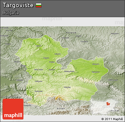 Physical 3D Map of Targoviste, semi-desaturated