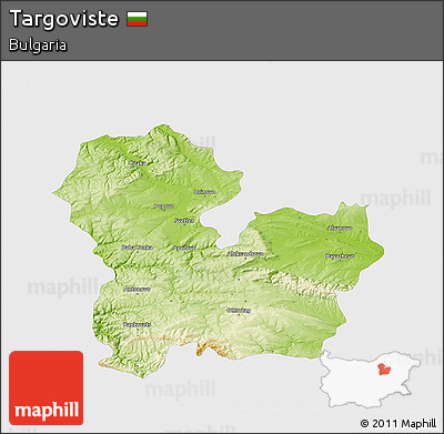 Physical 3D Map of Targoviste, single color outside