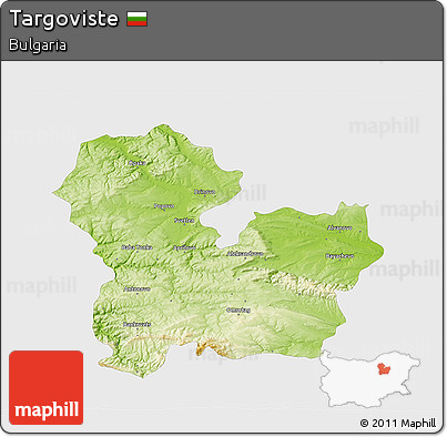 Physical 3D Map of Targoviste, single color outside