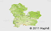 Physical 3D Map of Targoviste, single color outside