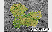 Satellite 3D Map of Targoviste, desaturated