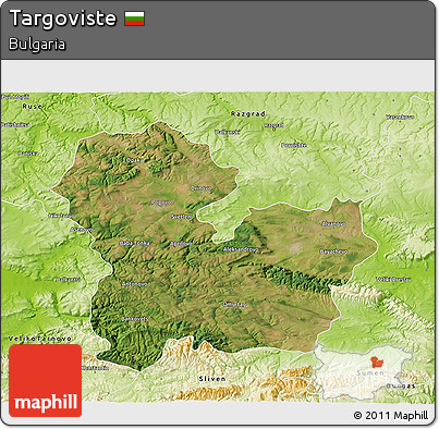 Satellite 3D Map of Targoviste, physical outside