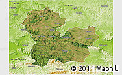 Satellite 3D Map of Targoviste, physical outside