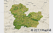 Satellite 3D Map of Targoviste, shaded relief outside
