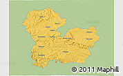 Savanna Style 3D Map of Targoviste, single color outside