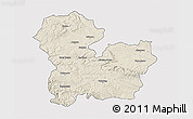 Shaded Relief 3D Map of Targoviste, cropped outside
