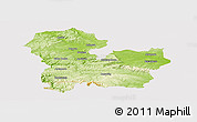 Physical Panoramic Map of Targoviste, cropped outside