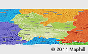 Physical Panoramic Map of Targoviste, political outside