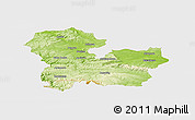 Physical Panoramic Map of Targoviste, single color outside