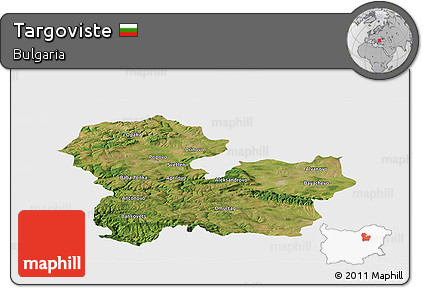 Satellite Panoramic Map of Targoviste, single color outside