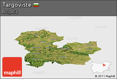 Satellite Panoramic Map of Targoviste, single color outside