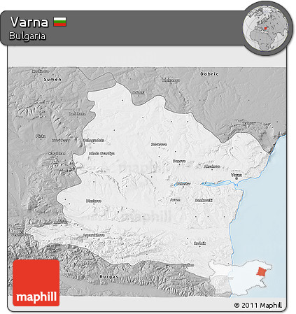 Gray 3D Map of Varna