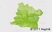 Physical 3D Map of Varna, cropped outside