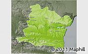 Physical 3D Map of Varna, darken, semi-desaturated