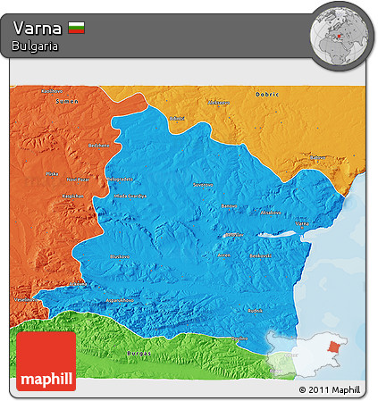 Political 3D Map of Varna