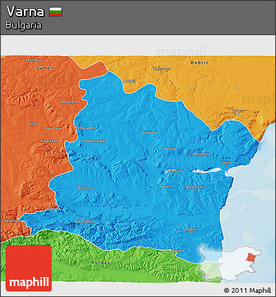Political 3D Map of Varna