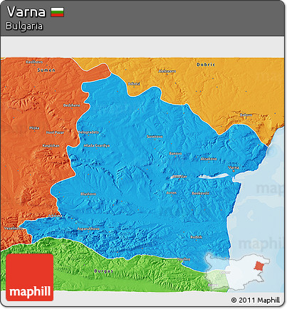 Political 3D Map of Varna