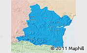 Political 3D Map of Varna, lighten