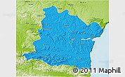 Political 3D Map of Varna, physical outside