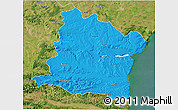 Political 3D Map of Varna, satellite outside