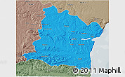 Political 3D Map of Varna, semi-desaturated
