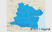 Political 3D Map of Varna, shaded relief outside