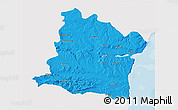 Political 3D Map of Varna, single color outside