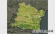 Satellite 3D Map of Varna, darken, semi-desaturated