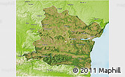 Satellite 3D Map of Varna, physical outside