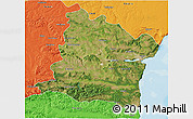 Satellite 3D Map of Varna, political outside