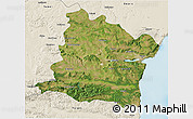 Satellite 3D Map of Varna, shaded relief outside